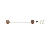 ATEUXOL Barre de Cuisine Murale Crochets de cuisine anti-perforation, support à cuillères en noyer noir, étagères rangement multifonctions, accès pratique aux supports muraux(Model C-45cm)