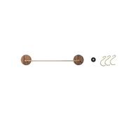 ATEUXOL Barre de Cuisine Murale Crochets de cuisine anti-perforation, support à cuillères en noyer noir, étagères rangement multifonctions, accès pratique aux supports muraux(Model C-30cm)