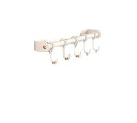 ATEUXOL Barre de Cuisine Murale Support à ustensiles de cuisine, support suspendre for casseroles et poêles, mural couvercles, crochets coulissants cuillères(Color 1,40CM 5hooks)