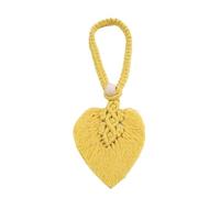 ATEUXOL Crochets De Rideaux TresséS BohèMes Embrasses de Rideaux en macramé Faites à la Main, 1/2 pièces, Support Rideau Forme Feuille, Cravate tressé, décoration Maison Boho(Yellow 1pc)