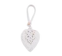 ATEUXOL Crochets De Rideaux TresséS BohèMes Embrasses de Rideaux en macramé Faites à la Main, 1/2 pièces, Support Rideau Forme Feuille, Cravate tressé, décoration Maison Boho(White 1pc)