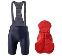 ATEUXOL Cuissard de Cyclisme Homme Cuissards de Cyclisme Hommes Collants à Bretelles avec Bretelles VTT vélo Biker Bavoirs 3D Pad sans Couture Jambe Pro été(Blue-5h,EU Size-XXL)