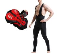 ATEUXOL Cuissard Long de Cyclisme Pantalon à Bretelles de Cyclisme, Pantalon Thermique d'hiver for vélo Montagne, Collant avec Coussin Gel 5D, Garde au Chaud(L)