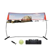 ATEUXOL Équipement d'Entraînement de Volley-Ball Filet d'entraînement de Volley-Ball à Hauteur réglable for la Frappe, Le Service et Passe, idéal for l'entraînement Individuel en équipe(Red 12 ft)