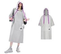 ATEUXOL Peignoir de Plage Poncho de Surf, Couverture Plage à séchage Rapide, Serviette Bain, Sweat Capuche, Combinaison plongée, Cape, Natation