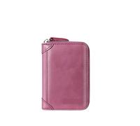 ATEUXOL Porte-Cartes Affaires décontracté RFID Blocage Hommes Carte Pack PU Cuir Fermeture éclair crédit Portefeuille Porte-Cartes Femmes Porte-Monnaie(Purple 20)