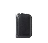 ATEUXOL Porte-Cartes Affaires décontracté RFID Blocage Hommes Carte Pack PU Cuir Fermeture éclair crédit Portefeuille Porte-Cartes Femmes Porte-Monnaie(Black 20)
