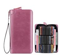 ATEUXOL Porte-Cartes Affaires décontracté RFID Blocage Hommes Carte Pack PU Cuir Fermeture éclair crédit Portefeuille Porte-Cartes Femmes Porte-Monnaie(Purple 45)