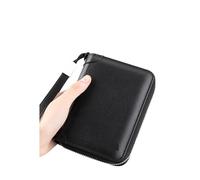 ATEUXOL Porte-Cartes Affaires décontracté RFID Blocage Hommes Carte Pack PU Cuir Fermeture éclair crédit Portefeuille Porte-Cartes Femmes Porte-Monnaie(Black 30)