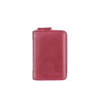ATEUXOL Porte-Cartes Affaires décontracté RFID Blocage Hommes Carte Pack PU Cuir Fermeture éclair crédit Portefeuille Porte-Cartes Femmes Porte-Monnaie(Wine Red 20)