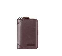 ATEUXOL Porte-Cartes Affaires décontracté RFID Blocage Hommes Carte Pack PU Cuir Fermeture éclair crédit Portefeuille Porte-Cartes Femmes Porte-Monnaie(Coffee 12)