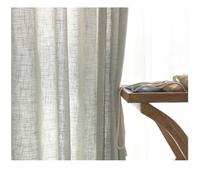 ATEUXOL Rideaux en Lin Rideau Moderne en Coton et Lin, Semi-occultant, Transparent, uni, for Balcon, décoration de Salon(Color 4,Grommet,W250xH240cm)