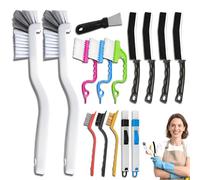 Ateweita Kit de Brosses de Nettoyage pour Angles, Brosse à Joints Poils Durs, Brosses de Nettoyage pour Carrelage, Cuisine, Salle de Bain, Fenêtres, Véhicule, Toilettes (26cm*15)