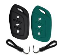 ATFIGII Lot de 2 coques de e voiture compatibles avec MG ZS EV Hybrid EHS S5 EV HS MG3 MG4 MG5 - En silicone - 3 boutons - Noir + vert