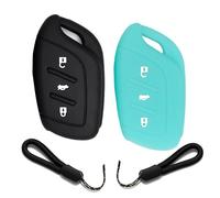 ATFIGII Lot de 2 coques de e voiture compatibles avec MG ZS EV Hybrid EHS S5 EV HS MG3 MG4 MG5 - En silicone - 3 boutons - Noir + vert clair