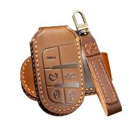 ATFIGII Porte ompatible avec Jeep Compass Renegade Compatible avec Fiat 500x Freemont Protège clé 5 Boutons Brun