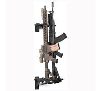 Atflbox Support Mural pour fusils Tactical Shotgun Carbine Firearm Free-Standing Gun Display Indoor Storage Rack - Heavy Duty Steel, Wide Angle Adjustment, 3-Slot Holds up to 34KG