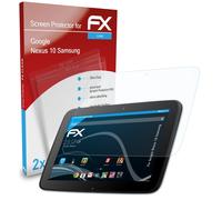 atFoliX 2x Protecteur d'écran pour Google Nexus 10 Samsung clair