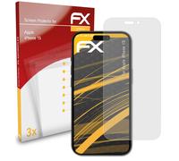 atFoliX 3x Film Protection d'écran pour Apple iPhone 15 mat&antichoc