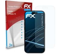 atFoliX 3x Film Protection d'écran pour Apple iPhone 15 Protecteur d'écran clair