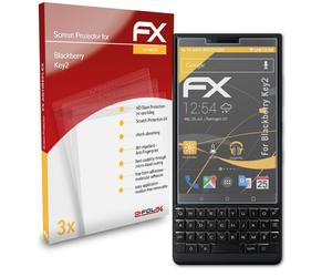 atFoliX 3x Film Protection d'écran pour Blackberry Key2 mat&antichoc