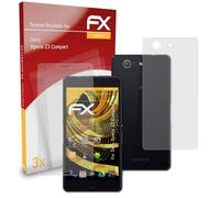 atFoliX 3x Film Protection d'écran pour Sony Xperia Z3 Compact mat&antichoc