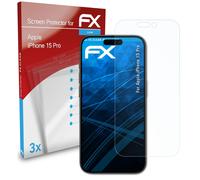 atFoliX 3x Protecteur d'écran pour Apple iPhone 15 Pro clair