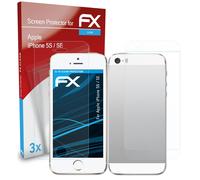 atFoliX Film Protection d'écran compatible avec Apple iPhone 5S / SE Protecteur d'écran, ultra-clair FX Écran protecteur (Set de 3)