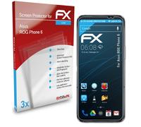 atFoliX 3x Protecteur d'écran pour Asus ROG Phone 6 clair