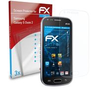 atFoliX 3x Protecteur d'écran pour Samsung Galaxy S Duos 2 clair