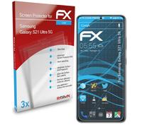 atFoliX 3x Protecteur d'écran pour Samsung Galaxy S21 Ultra 5G clair