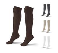 Atforna Chaussettes longues pour homme et femme - Longueur genou - En coton - Pour fête de la bière et autres célébrations - Taille 35 à 50, marron, 39-42