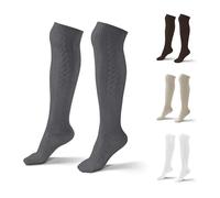Atforna Chaussettes longues pour homme et femme - Longueur genou - En coton - Pour fête de la bière et autres célébrations - Taille 35 à 50, gris foncé, 47-50