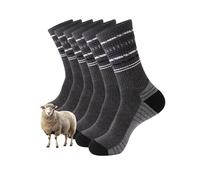 Atforna Lot de 3 paires de chaussettes de randonnée en laine mérinos pour homme, unisexes, respirantes et rembourrées, A-gris foncé-3P, 43-46