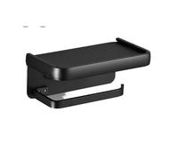 ATFVRXBEO Porte-Papier Toilette Noir Multifonction, Étagère De Rangement for Salle De Bain, Porte-Rouleau De Papier, Chrome, Gris, Blanc EL609(Black-Rod)