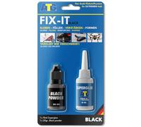 ATG® FIX IT Super Glue Extra Forte Effet Soudure - Colle Cyanoacrylate Bi Composant avec Granulés Noirs pour Métal, Plastique, Verre & Céramique, Idéale pour Réparer Fissures & Cassures
