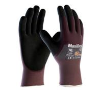 ATG Gants MaxiDry 56-425 Gr.8 violet/noir Nyl.m.Nitrile/Nitrile EN 388 Cat.II Quantité:12