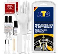 ATG Kit Réparation Jantes Aluminium Argent - Répare Rayures, Éclats et Coups de Trottoir avec Mastic 2K et Peinture pour Jante Alu - Kit Complet
