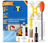 ATG® Kit Réparation Pare-Brise avec Résine Haute Qualité et Lampe UV | Répare Éclats, Fissures, Impacts de Cailloux | Facile à Utiliser | Compatible Voitures, SUV, Camions