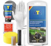ATG® Kit Réparation Pare Choc Plastique - Répare Rayures Profondes, Fissures et Trous, Mastic Plastique + Peinture Noire, Efface Rayure Voiture