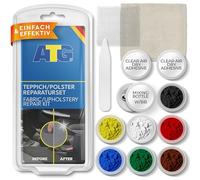 ATG® Kit Réparation Siège Auto Tissu Multicolore 13 Pièces | Répare Brûlures, Trous, Fissures, Usure | Kit Tapis Voiture, Coussin, Velours | Compatible Toutes Marques de Véhicules