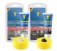ATG Peinture pour Plastique Noir & Blanc - Kit rénovation Plastique - véritable Peinture et Colorant Plastique, rénovateur Plastique Voiture intérieur/extérieur | 2 x 70 g