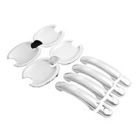 ATGCBCAUF Coques De Protection Pour Poignées De Porte Finition Effet Carbone Et Chrome Pour VW Pour Jetta MK5 Pour Golf Plus GTI 2006-2010 Poignée Extérieure