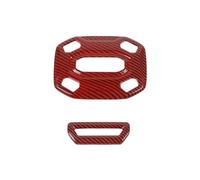 ATGCBCAUF Lampe de Lecture de Voiture Pour Jeep Pour Wrangler JL Pour Gladiator JT 2018 2019 2020 2021 2022 2023 Autocollants Décoratifs Pour Lampe De Lecture De Voiture(Red carbon Grain)