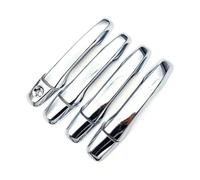 ATGCBCAUF Poignée De Porte Décorative Cache-poignée De Porte De Voiture Chromé Style Fibre De Carbone, Autocollant Décoratif En ABS Pour Ford Pour Explorer 2011-2019(Chrome No Hole)