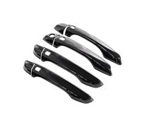 ATGCBCAUF Poignée De Porte Décorative Pour Peugeot 208 MK2 P21 2020 2021 2022 2023 : Protections Adhésives Noires Brillantes Pour Poignées De Porte Extérieures(4 Handle 4 Buttons)