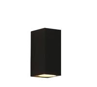 ATGQBCF Appliques murales IP65 Étanche GU10 Applique Ingénierie Éclairage Clôture Jardin Comté Villa Moulage Sous Pression Extérieure Indoor Wall Lamp(Square-Black-2heads,3W-GU10-Warmwhite)