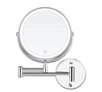 ATGQBCF Appliques murales Miroirs Cosmétiques Pliants À Gradation Tactile Avec Lumière Miroir Salle Bains Mural 8 Pouces Maquillage Grossissement 10X Indoor Wall Lamp