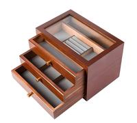 ATGQBCF Coffret A Boucles D'oreilles Pour Fille Bureau Vintage Multicouche Bijoux Rangement Organisateur Étui Tiroir Boîte Idées Cadeaux Grand Bois Coffret A Bagues(Type-C)