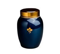 ATGQBCF Urne pour Animaux Fabriqué À La Main en Céramique Bleue Mini Urne pour Animaux De Compagnie Rétro Ji Peut Petite Boîte Scellée Monuments Funéraires